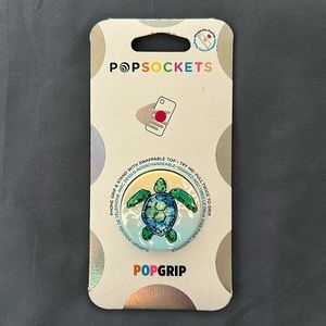 Popsocket Phone Grip & Stand with Swappable Top - Seat Turtle Design